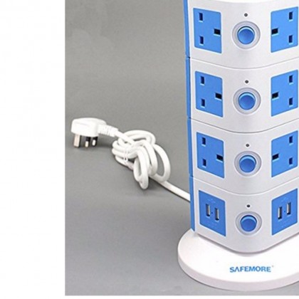 SafeMore SM-2U005 5 layer Outlets Power Strips with 2 or 4 USB Charging Ports
