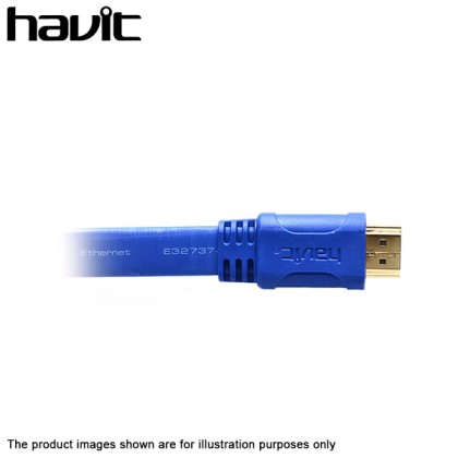 Havit 2K HDMI 1.4 3D Full HD 1080P HDTV Signal Flat Cable 3M (10ft) Havit 2K HDMI 1.4 3D Full HD 1080P HDTV Signal Flat Cable 3M (10ft)