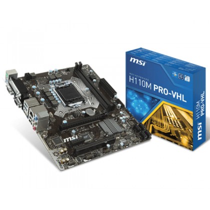 MSI H110M PRO-VHL LGA 1151 Intel H110 Parallel Serial VGA HDMI SATA 6Gb/s USB 3.1 Micro ATX Motherboard MSI H110M PRO-VHL LGA 1151 Intel H110 Parallel Serial VGA HDMI SATA 6Gb/s USB 3.1 Micro ATX Motherboard