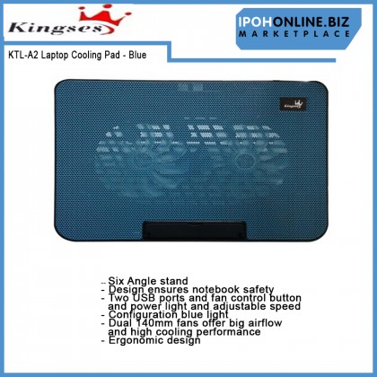 Kingses KTL-A2 Laptop Cooling Pad for 9"-17" Notebook Black / Blue Kingses KTL-A2 Laptop Cooling Pad for 9"-17" Notebook Black / Blue
