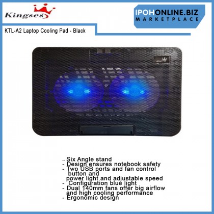 Kingses KTL-A2 Laptop Cooling Pad for 9"-17" Notebook Black / Blue Kingses KTL-A2 Laptop Cooling Pad for 9"-17" Notebook Black / Blue