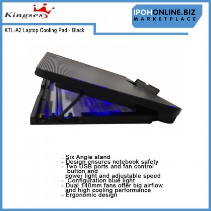 Kingses KTL-A2 Laptop Cooling Pad for 9"-17" Notebook Black / Blue Kingses KTL-A2 Laptop Cooling Pad for 9"-17" Notebook Black / Blue