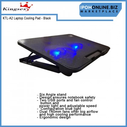 Kingses KTL-A2 Laptop Cooling Pad for 9"-17" Notebook Black / Blue Kingses KTL-A2 Laptop Cooling Pad for 9"-17" Notebook Black / Blue