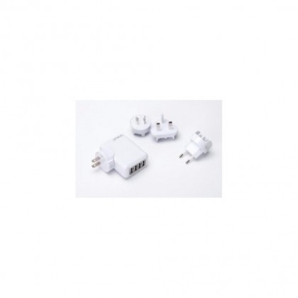Letouch USB X 4 Travel Charger with universal AC plugs - White Letouch USB X 4 Travel Charger with universal AC plugs - White