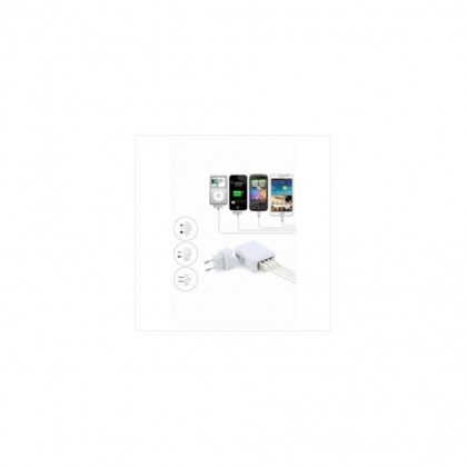 Letouch USB X 4 Travel Charger with universal AC plugs - White Letouch USB X 4 Travel Charger with universal AC plugs - White