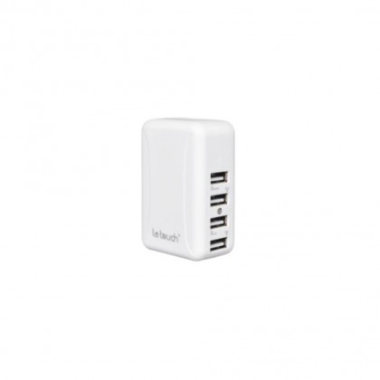 Letouch USB X 4 Travel Charger with universal AC plugs - White Letouch USB X 4 Travel Charger with universal AC plugs - White