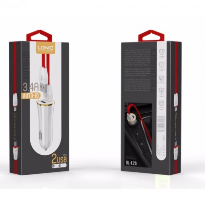 LDNIO DL-C28 3.4A 2 ports USB Car Charger with Andriod Cable for Smartphone & Tablet LDNIO DL-C28 3.4A 2 ports USB Car Charger with Andriod Cable for Smartphone & Tablet