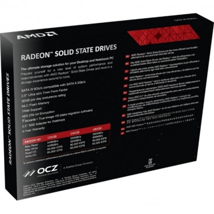 AMD Radeon R7 Series 240GB 2.5-Inch 240GB SATA III 7mm Ultra Slim MLC Internal Solid State Drive SSD - RADEON-R7SSD-240G AMD Radeon R7 Series 240GB 2.5-Inch 240GB SATA III 7mm Ultra Slim MLC Internal Solid State Drive SSD - RADEON-R7SSD-240G