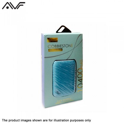 AVF Cobbiestone Portable Power Bank with 10400 mAH - Blue PowerBank AVF Cobbiestone Portable Power Bank with 10400 mAH - Blue PowerBank