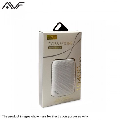AVF Cobbiestone Portable Power Bank with 10400 mAH - White PowerBank AVF Cobbiestone Portable Power Bank with 10400 mAH - White PowerBank