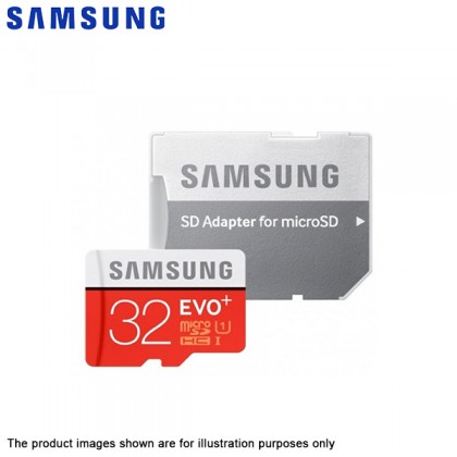 Samsung EVO Plus 32GB Class 10 Micro SDHC UHS-I Card 80MB/s R 20MB/s W Card MB-MC32DA/APC with SD Adapter Samsung EVO Plus 32GB Class 10 Micro SDHC UHS-I Card 80MB/s R 20MB/s W Card MB-MC32DA/APC with SD Adapter