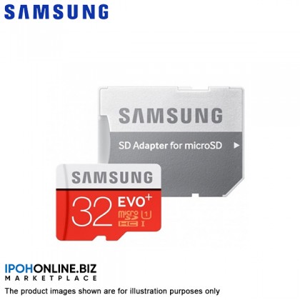 Samsung EVO Plus 32GB Class 10 Micro SDHC UHS-I Card 80MB/s R 20MB/s W Card MB-MC32DA/APC with SD Adapter Samsung EVO Plus 32GB Class 10 Micro SDHC UHS-I Card 80MB/s R 20MB/s W Card MB-MC32DA/APC with SD Adapter