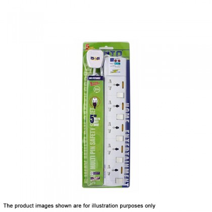 CENTO 5 Way Multi Pin Safety Socket With Surge Protector CENTO 5 Way Multi Pin Safety Socket With Surge Protector