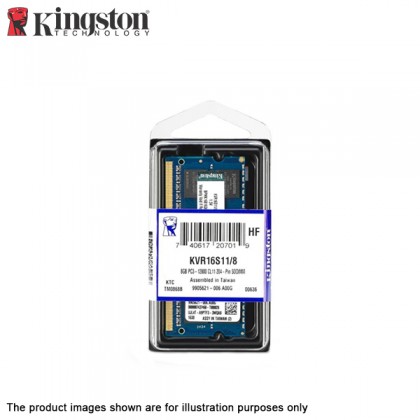 Kingston ValueRAM 8GB 1600MHz PC3-12800 DDR3 1600 CL11 DIMM Laptop RAM - KVR16S11/8