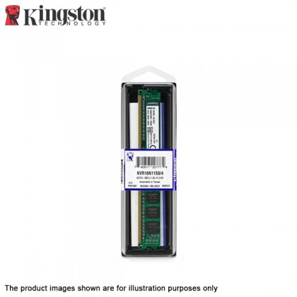 Kingston ValueRAM 4GB 1600MHz PC3-12800 DDR3 1600 CL11 DIMM Desktop RAM - KVR16N11S8/4 Kingston ValueRAM 4GB 1600MHz PC3-12800 DDR3 1600 CL11 DIMM Desktop RAM - KVR16N11S8/4
