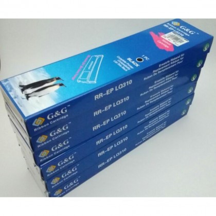 G&G BLACK OEM RIBBON CARTRIDGE FOR EPSON LQ310/LX310 - S015639 (6 PCS) G&G BLACK OEM RIBBON CARTRIDGE FOR EPSON LQ310/LX310 - S015639 (6 PCS)