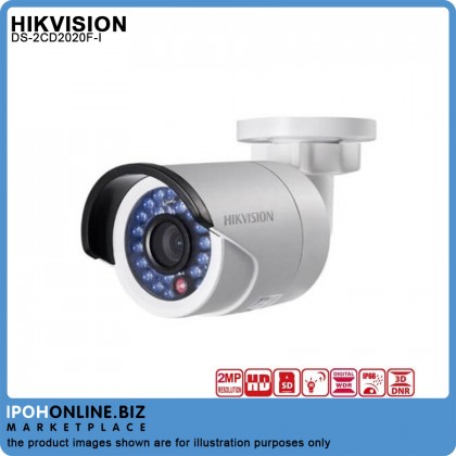 HIKVISION DS-2CD2020F-I 2MP IR Mini Bullet Network IP Camera with Built-in Micro SD/SDHC/SDXC slot up to 128 GB HIKVISION DS-2CD2020F-I 2MP IR Mini Bullet Network IP Camera with Built-in Micro SD/SDHC/SDXC slot up to 128 GB