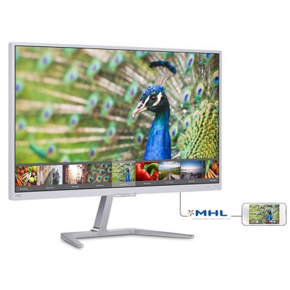 Philips E LINE 23.6 Inch VGA DVI MHL HDMI Full HD 1920 x 1080 LCD monitor with Ultra Wide Color 246E7QDSW/69