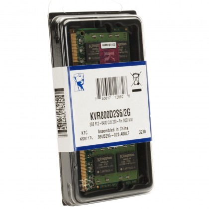 Kingston 2GB 800MHz Sodimm DDR2 800 200 Pin Notebook Value Ram KVR800D2S6/2GB