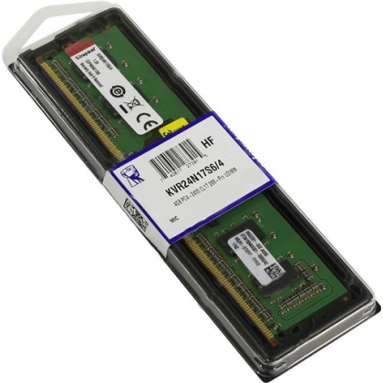Kingston 4GB 2400 DDR4 2400Mhz 288 Pin UDIMM Desktop Value RAM KVR24N17S6/4
