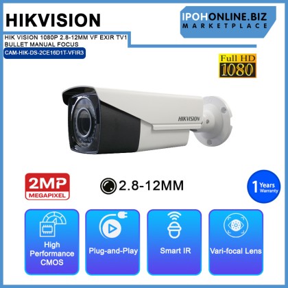 HIKVISION 1080P VARI-FOCAL LENS 2.8-12MM EXIR TV1 BULLET MANUAL FOCUS HIKVISION 1080P VARI-FOCAL LENS 2.8-12MM EXIR TV1 BULLET MANUAL FOCUS