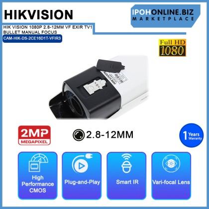 HIKVISION 1080P VARI-FOCAL LENS 2.8-12MM EXIR TV1 BULLET MANUAL FOCUS HIKVISION 1080P VARI-FOCAL LENS 2.8-12MM EXIR TV1 BULLET MANUAL FOCUS