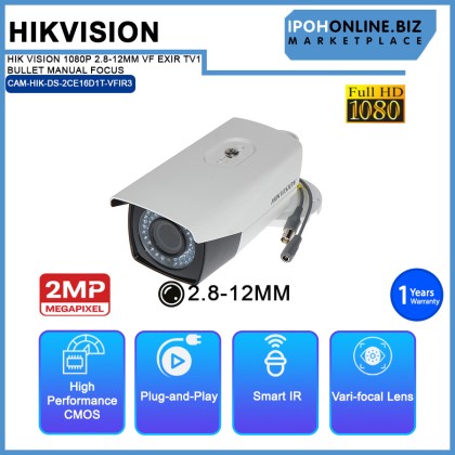 HIKVISION 1080P VARI-FOCAL LENS 2.8-12MM EXIR TV1 BULLET MANUAL FOCUS HIKVISION 1080P VARI-FOCAL LENS 2.8-12MM EXIR TV1 BULLET MANUAL FOCUS