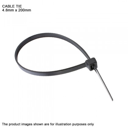 4.8mm x 200mm Self-Locking Nylon Cable Tie Black - 100 PCS 4.8mm x 200mm Self-Locking Nylon Cable Tie Black - 100 PCS