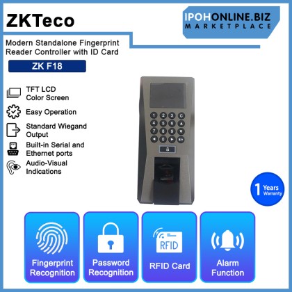 ZKTeco ZK F18 Modern Standalone Fingerprint Reader Controller with ID Card