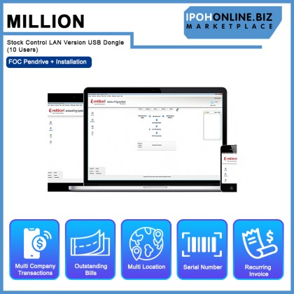 Million Stock Control LAN Version USB Dongle (10 Users) - FOC Pendrive + Installation Million Stock Control LAN Version USB Dongle (10 Users) - FOC Pendrive + Installation