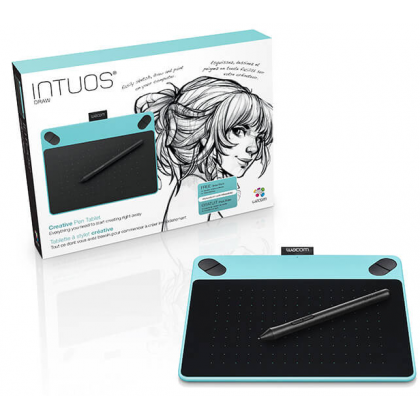 Wacom Intuos Draw Small CTL-490/B0-CX Creative Pen Tablet - Mint Blue