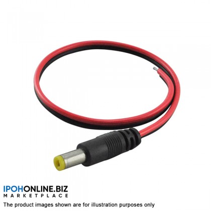 DC Jack Connector Cable For CCTV Camera 2 pcs - Black