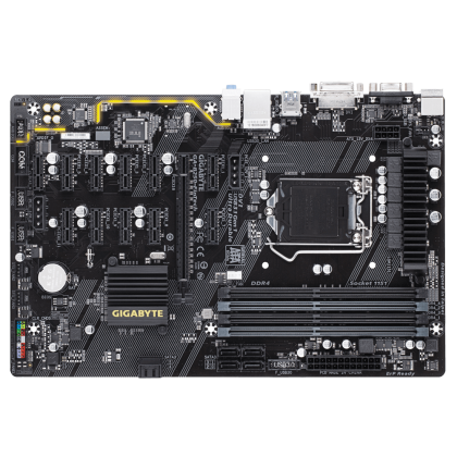 Gigabyte GA-B250-Fintech LGA 1151 Intel B250 DDR4 12 PCIe GPU AMD Nvidia USB 3.1 Cryptocurrency Mining Bitcoin Ethereum ATX Motherboard