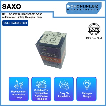 SAXO H11 12V 55W BH1105502SX S-633 Automotive Lighting Halogen Lamp SAXO H11 12V 55W BH1105502SX S-633 Automotive Lighting Halogen Lamp