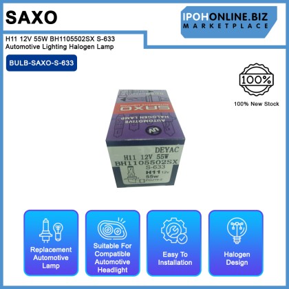 SAXO H11 12V 55W BH1105502SX S-633 Automotive Lighting Halogen Lamp SAXO H11 12V 55W BH1105502SX S-633 Automotive Lighting Halogen Lamp