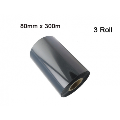 3 Roll Wax Barcode Ribbon 80mm x 300m + 10 Barcode Label 60mm x 30mm (2000pcs per barcode label)
