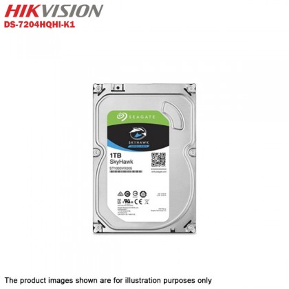 Hikvision Turbo HD 4 Channel CCTV DVR DS-7204HQHI-K1 + Hikvision 1MP 720P Bullet Camera DS-2CE16C0T-IRP & Dome Camera DS-2CE56C0T-IRP + 1TB Seagate Skyhawk CCTV HDD