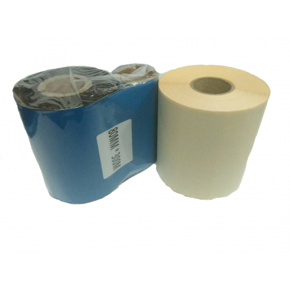 3 Roll Wax Barcode Ribbon 80mm x 300m + 10 Barcode Label 35mm x 25mm 2UP (2000pcs per barcode label)