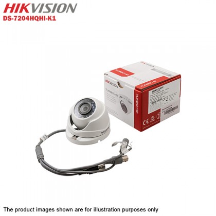 Hikvision Turbo HD 4 Channel CCTV DVR DS-7204HQHI-K1 + Hikvision 1MP 720P Indoor IR Dome Camera DS-2CE56C0T-IRP + 1TB WD PURPLE CCTV HDD