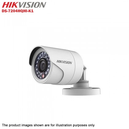 Hikvision Turbo HD 4 Channel CCTV DVR DS-7204HQHI-K1 + Hikvision 1MP 720P Outdoor IR Bullet Camera DS-2CE16C0T-IRP + 1TB WD PURPLE CCTV HDD