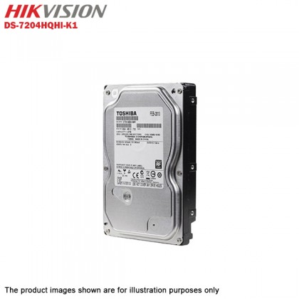 Hikvision Turbo HD 4 Channel CCTV DVR DS-7204HQHI-K1 + Hikvision 1MP 720P Outdoor IR Bullet Camera DS-2CE16C0T-IRP + 1TB Toshiba 7200 CCTV HDD