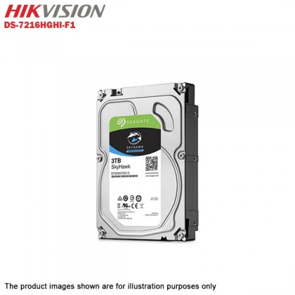 Hikvision Turbo HD 16 Channel CCTV DVR DS-7216HGHI-F1 + Hikvision 1MP 720P Outdoor IR Bullet Camera DS-2CE16C0T-IRP + 3TB Seagate Skyhawk CCTV HDD