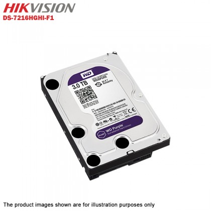 Hikvision Turbo HD 16 Channel CCTV DVR DS-7216HGHI-F1 + Hikvision 1MP 720P Bullet Camera DS-2CE16C0T-IRP & Dome Camera DS-2CE56C0T-IRP + 3TB WD Purple CCTV HDD