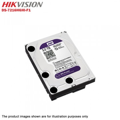 Hikvision Turbo HD 16 Channel CCTV DVR DS-7216HGHI-F1 + Hikvision 1MP 720P Outdoor IR Bullet Camera DS-2CE16C0T-IRP + 3TB WD Purple CCTV HDD