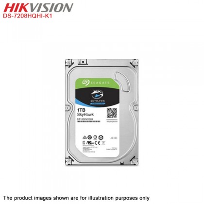 Hikvision Turbo HD 8 Channel CCTV DVR DS-7208HQHI-K1 + Hikvision 1MP 720P Bullet Camera DS-2CE16C0T-IRP & Dome Camera DS-2CE56C0T-IRP + 1TB Seagate Skyhawk CCTV HDD