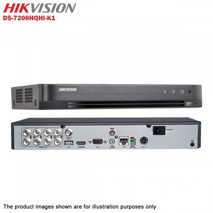 Hikvision Turbo HD 8 Channel CCTV DVR DS-7208HQHI-K1 + Hikvision 1MP 720P Outdoor IR Bullet Camera DS-2CE16C0T-IRP + 1TB Seagate Skyhawk CCTV HDD