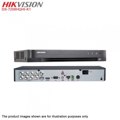 Hikvision Turbo HD 8 Channel CCTV DVR DS-7208HQHI-K1 + Hikvision 1MP 720P Indoor IR Dome Camera  DS-2CE56C0T-IRP + 1TB Toshiba CCTV HDD