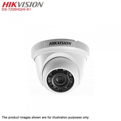 Hikvision Turbo HD 8 Channel CCTV DVR DS-7208HQHI-K1 + Hikvision 1MP 720P Indoor IR Dome Camera  DS-2CE56C0T-IRP + 1TB Toshiba CCTV HDD