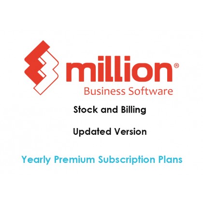 Million Stock and Billing Software Yearly Premium Subscription Plan - 12 MONTH + GST 0% Version + Free 16GB Pendrive Million Stock and Billing Software Yearly Premium Subscription Plan - 12 MONTH + GST 0% Version + Free 16GB Pendrive