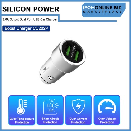 Silicon Power Boost Charger CC202P 3.6A Output Dual Port USB Car Charger